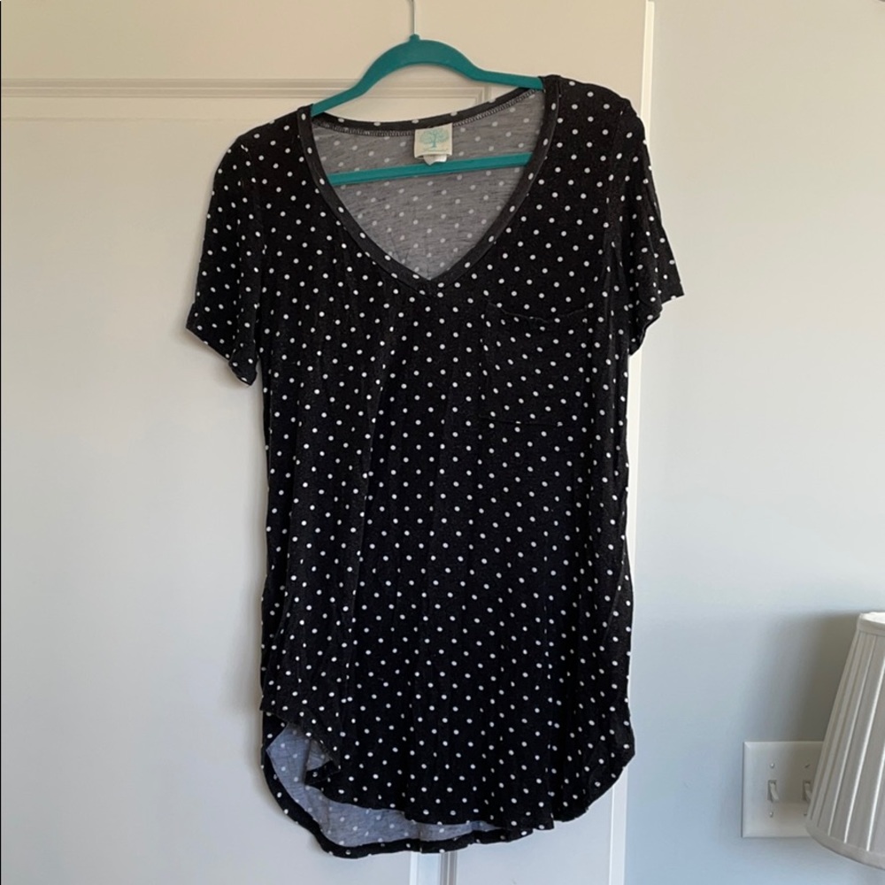 Freeloader ModCloth Black & White Polka Dot Tshirt